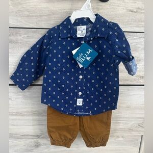 Navy and Brown Kids Matching Set